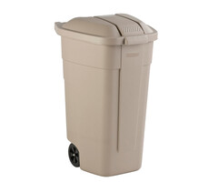 Rubbermaid Outdoor-Abfallbehälter 100 LTR, RUBBERMAID beige mit beigem Deckel