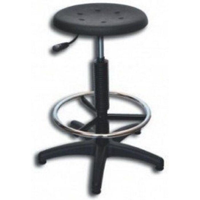 Power Tower Tabouret d'atelier réglable avec assise et repose-pieds en polyuréthane noir