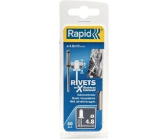 Rapid Rapid Blindklinknagels RVS Ø 4.8 x 10 mm incl. Boor 50 st.. Box