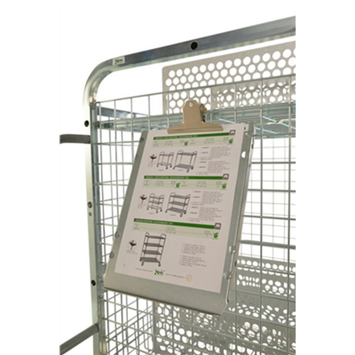 Kongamek Schrijfplankje in verzinkt plaatstaal Universeel, A4 formaat, met klem.