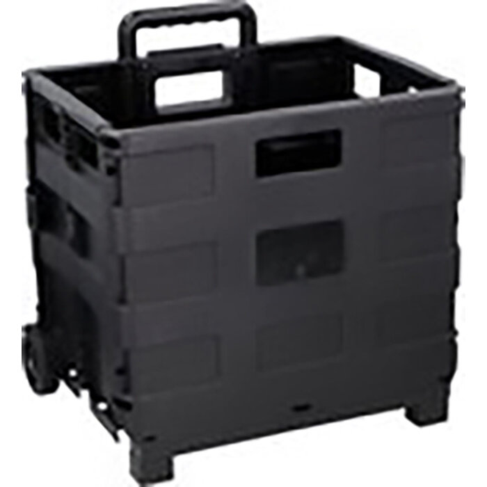 Kinzo Chariot de courses pliable - Noir - Caisse pliable - jusqu'à 25KG - sur roulettes