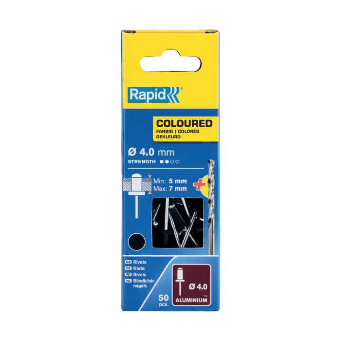 Rapid Rivet Rapide Coloré Noir Ø4.0 x 10 mm