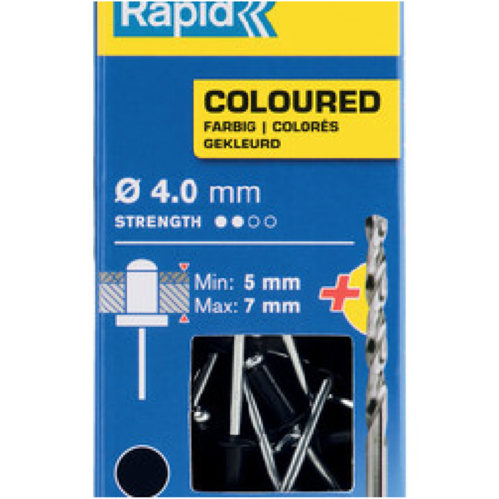 Rapid Farbige Schnellniete Schwarz Ø4,0 x 10 mm