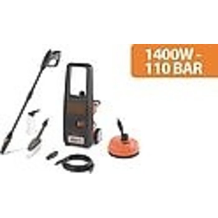 Black & Decker BLACK+DECKER Nettoyeur haute pression BXPW1400PE - 8 Accessoires - 1400W - 110 Bar - 390 l-u
