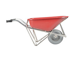 Matador Matador Schubkarre Aluminium, 90L Profi-Max Plus hdpe Behälter rot pannensicherer Reifen