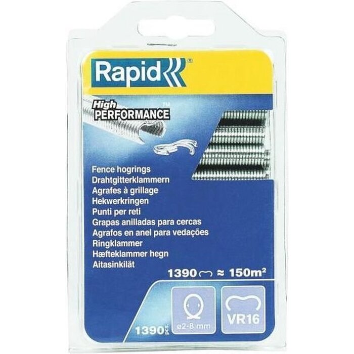 Rapid Hekwerk Hogringen VR16 1.390 st. gegalvaniseerd, Blister
