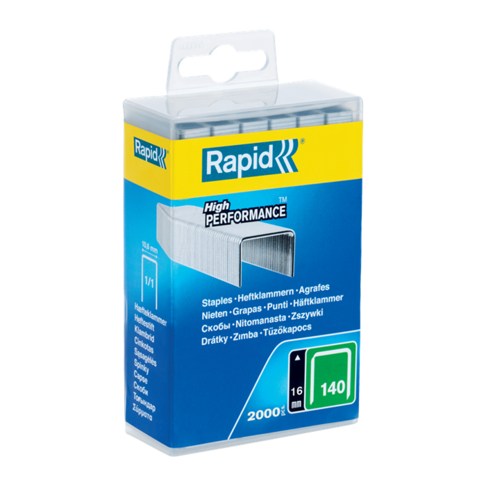 Rapid Rapide Non. 140 agrafes fil plat 16 mm 2000 pièces coffret plastique