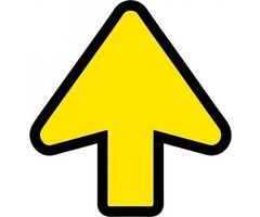 Vloersticker - antislip - Supergrip - pijl - uitgesneden - 200 mm - houd afstand - waarschuwing - COVID-19 - Corona