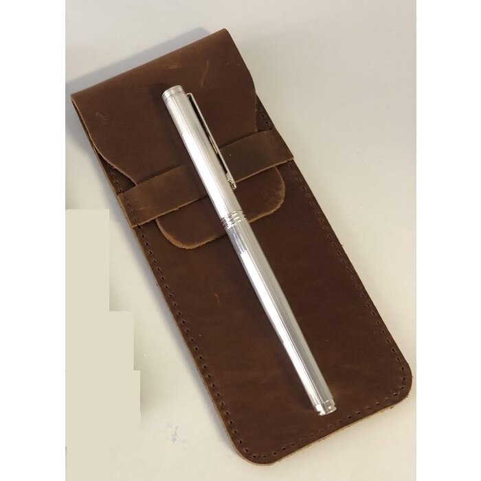 Vulpen Sterling zilver 925 inclusief handgemaakt lederen etui cognac bruin