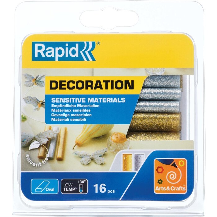 Rapid Rapid Glitter Lijmpatronen - Ovaal - Goud en Zilver - 9 mm - 14 Stuks