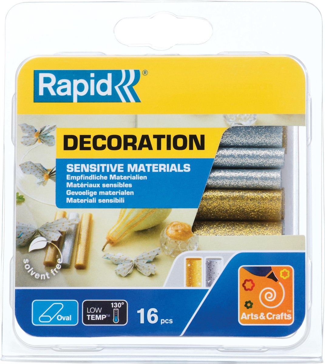 Rapid Rapid Glitter Lijmpatronen - Ovaal - Goud en Zilver - 9 mm - 14 Stuks