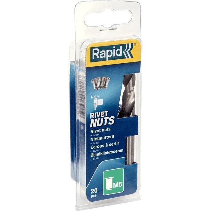 Rapid Rapid 5000672 Blindklinkmoeren incl. boor - Gegalvaniseerd staal - M5 (20st)