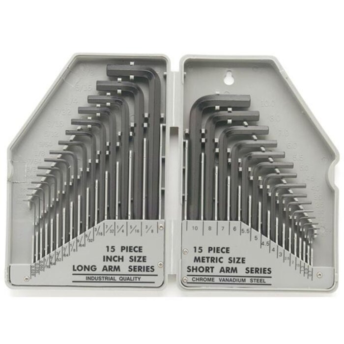 Toolland Jeu de clés hexagonales SAE/M - 30 pièces