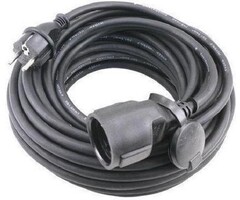 Power Tower Verlängerungskabel - Power Tower - mit Randerdung - IP 44 spritzwassergeschützt - 25 Meter Kabel - 3 x 2,5 mm2 Neoprenkabel - Schwarz