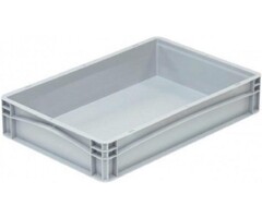 Kunststof krat met gesloten zijkanten 600x400x120mm