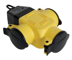 Perel 3-Voudige Koppelstekker Met Klapdeksels - Randaarde