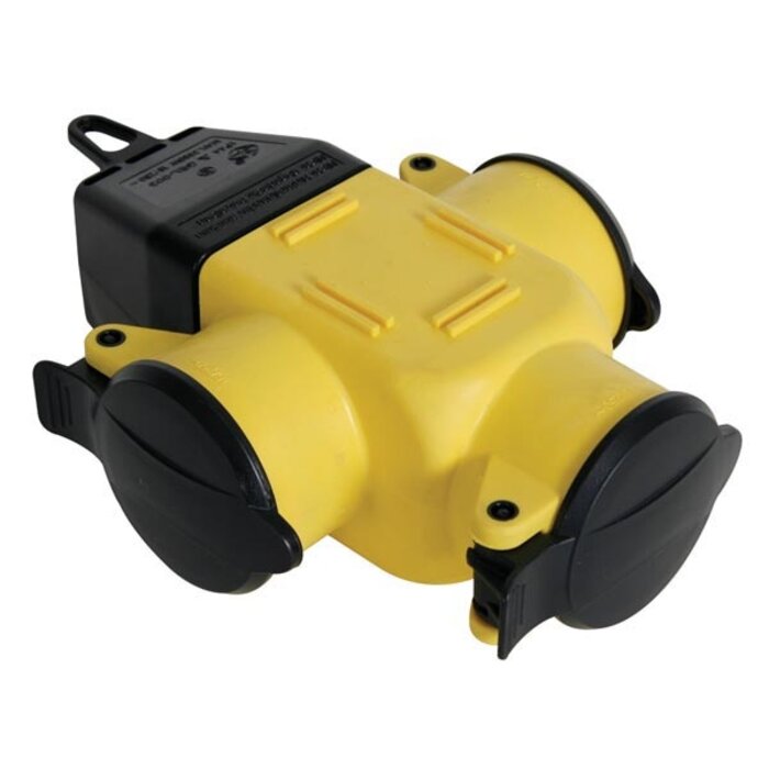 Perel Perel 3-Voudige Koppelstekker Met Klapdeksels - Randaarde