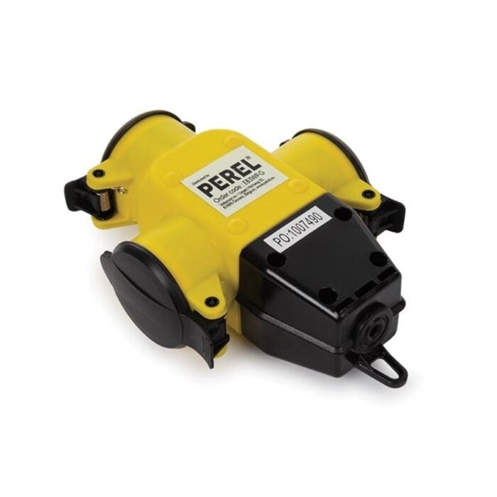 Perel 3-Voudige Koppelstekker Met Klapdeksels - Randaarde