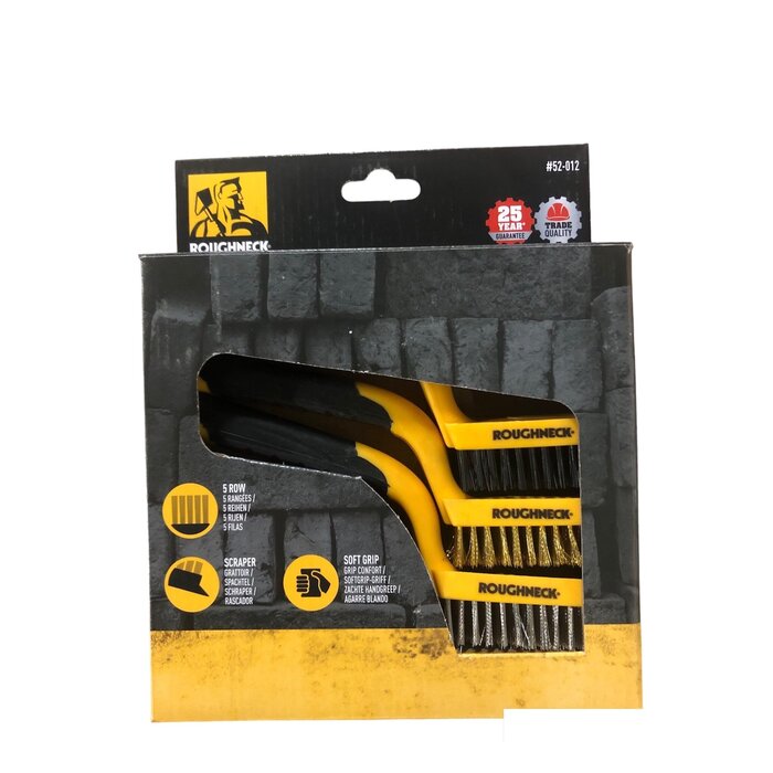 Roughneck Roughneck Set de brosses métalliques 3 pièces (nylon, acier inoxydable et laiton)