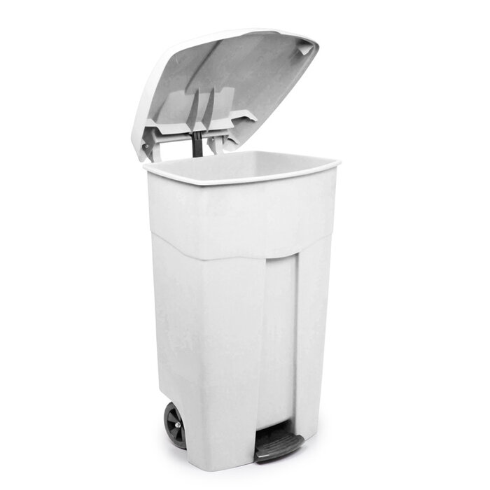 Conteneur mobile à pédale 125 litres blanc