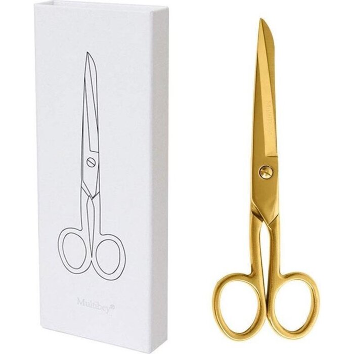 The Otter Bottle Ciseaux - Or en coffret cadeau 18 cm