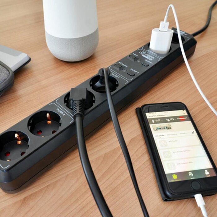 Brennenstuhl Brennenstuhl Connect Smart Stekkerdoos 6-voudig WiFi, - Alexa en Google Assistant-1,5m kabel zwart