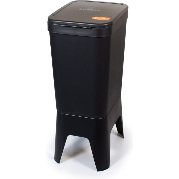 Bonton Bonton Circubin - Poubelle - Couvercle fermé - PP recyclé - 40l - 76x30x41cm - noir