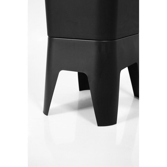 Bonton Bonton Circubin - Afvalbak - Dichte deksel - gerecycled PP - 40l - 76x30x41cm - zwart