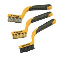 Roughneck Roughneck Smalle Draadborstel set 3-delig (Nylon, RVS en Messing)