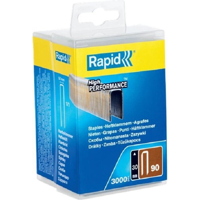Rapid Agrafes Rapid No. 90 à dos étroit 30 mm x 5,7 mm 3000 pièces