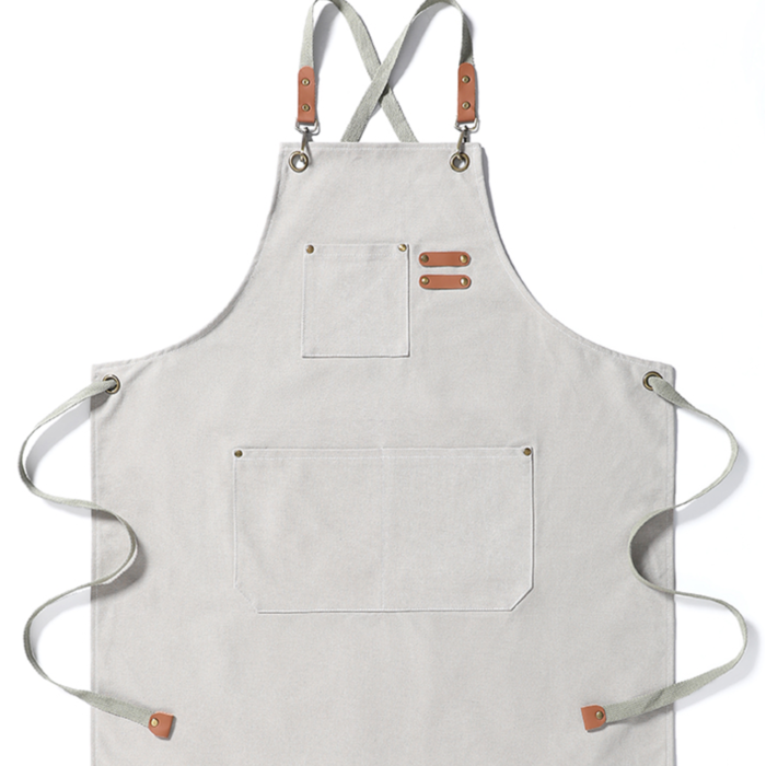 Tablier en coton cool avec compartiments pratiques - blanc - taille unique