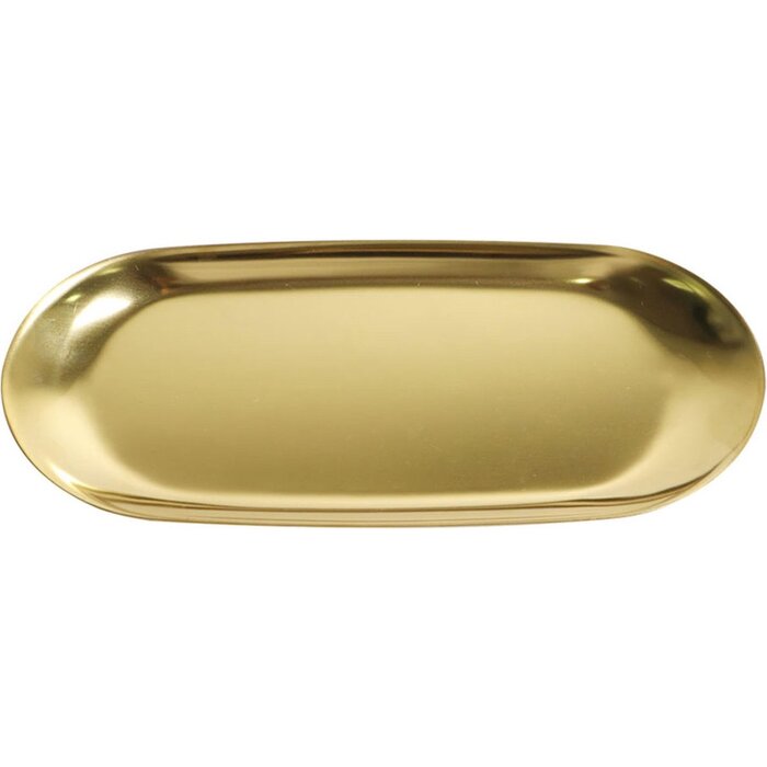 The Otter Bottle Schale aus goldfarbenem Messing, groß 23 x 9,5 x 1 cm