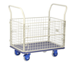 Matador Chariot à plate-forme / conteneur en treillis Prestar avec 2 poussoirs - capacité 300 kg