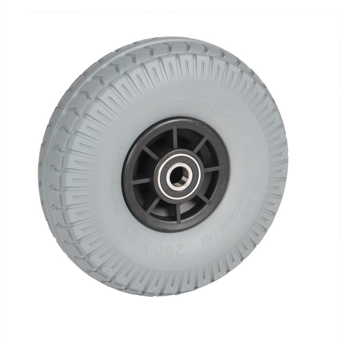 Matador Matador steekwagenwiel PU lekvrij Ø260 x 85mm, kogellagers as Ø 20mm