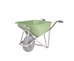 Matador Matador Profimax, Aluminium, Schubkarre mit grüner HDPE-Wanne mit extra breitem pannensicherem Reifen