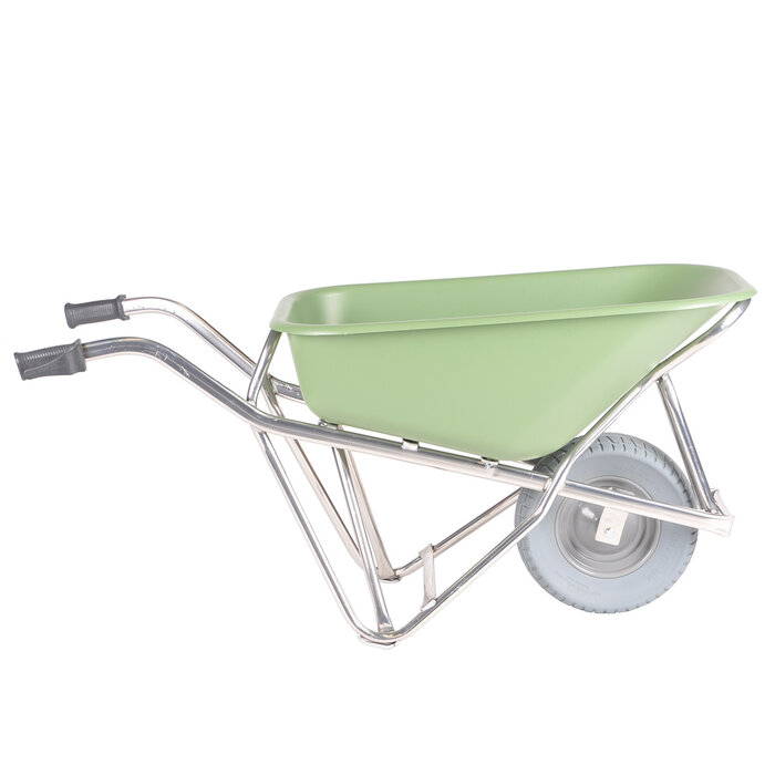 Matador Profimax, aluminium , brouette Matador  avec plateau HDPE vert avec pneu extra large anti-crevaison