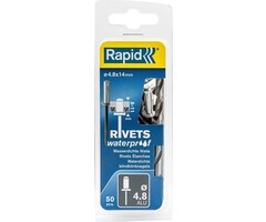 Rapid Rapid Blindklinknagels Waterdicht Ø 4.8 x 14 mm incl. Boor 50 st.. Box