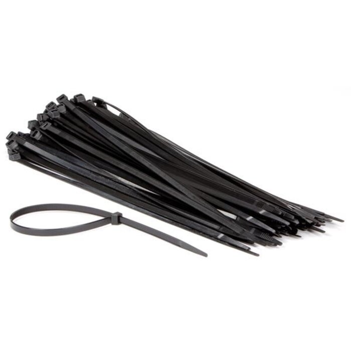 Perel Perel Set nylon kabelbinders 7.6x400mm - Zwart, UV-bestendig, 100 st.