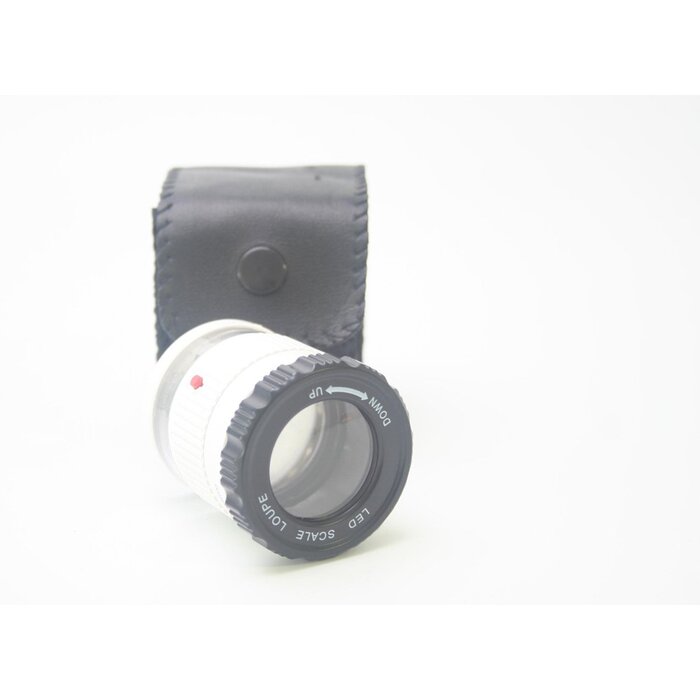 Power Tower Juwelier- oder Druckerlupe weiß mit LED- und UV-Licht 30fache Vergrößerung