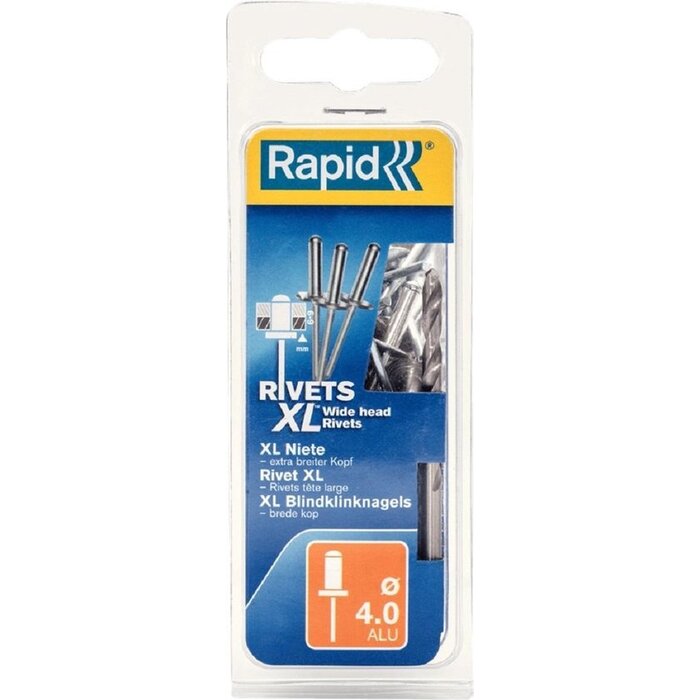 Rapid Rapid Blindklinknagels RVS Ø 4 x 14 mm incl. Boor 50 st.. Box
