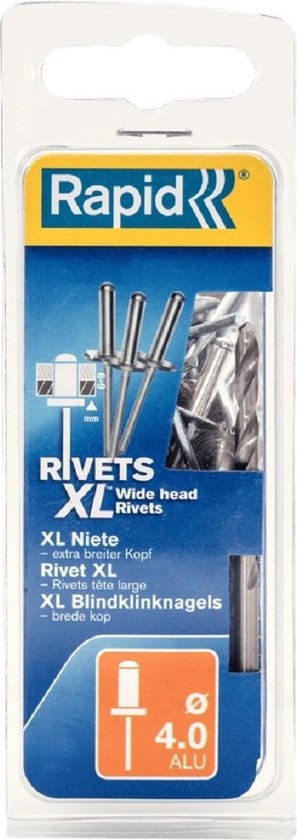 Rapid Rapid blindklinknagel rvs + drill 40x14mm (50st)