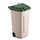 Outdoor-Abfallbehälter 100 LTR, RUBBERMAID beige mit grünem Deckel