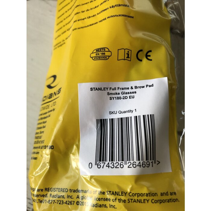 STANLEY Stanley Full Frame Rauchschutzbrille / Schutzbrille