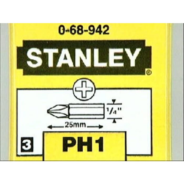STANLEY Stanley Bit-Set PH1, 25 mm, Set à 3 Stück