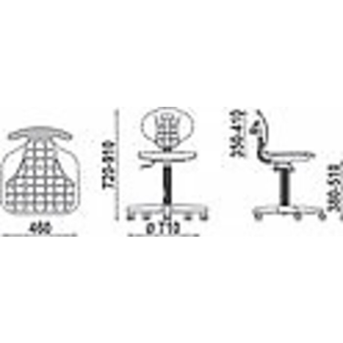 Chaise d'atelier Noir GTS sans accoudoirs