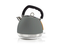 Nedis Nedis Wasserkocher | 1,8l | Sanfte Berührung | Grau | 360 Grad drehbar | Verstecktes Heizelement | Strix®-Controller | Trockengehschutz