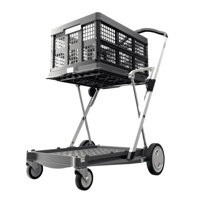 Clax Clax trolley inclusief vouwkrat - Grijs