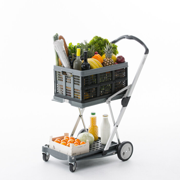 Clax Clax trolley inclusief vouwkrat - Grijs
