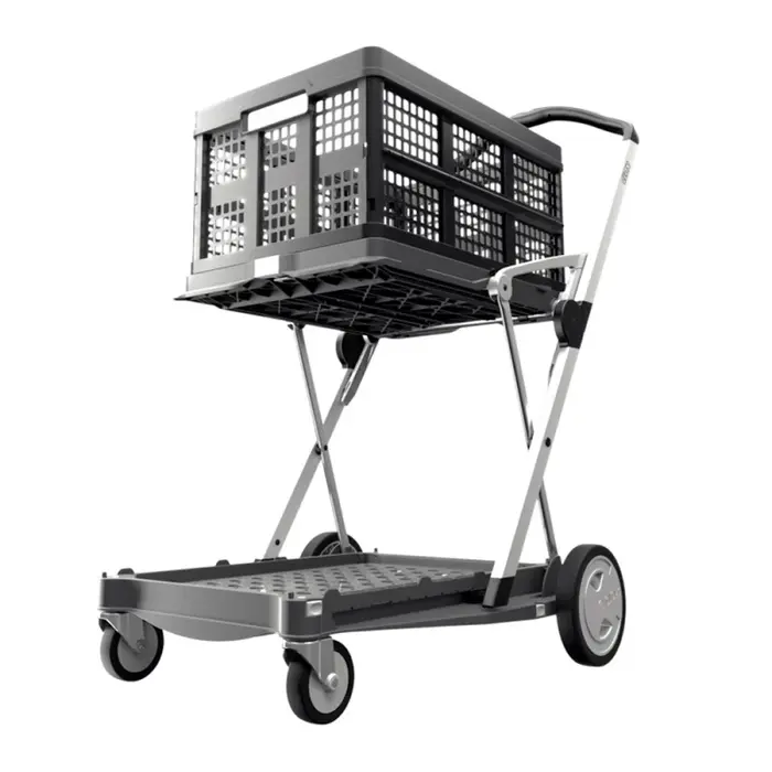 Clax Clax trolley inclusief vouwkrat - Grijs