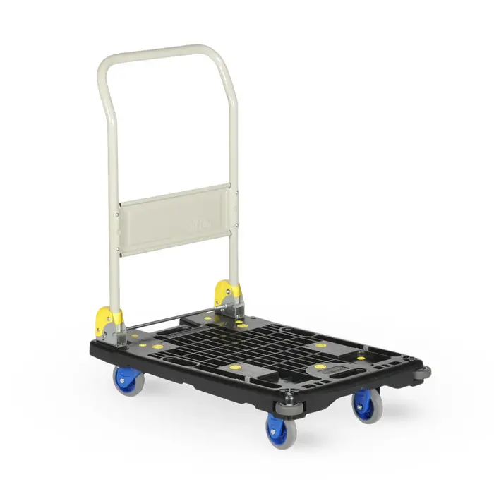 Matador Prestar Plateauwagen beige gelakte duwbeugel 200kg kunststof